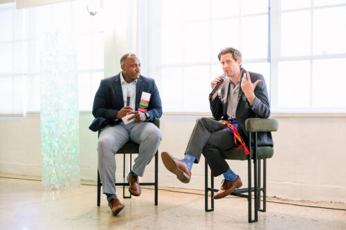 Future Fund Co-Chair Tyler Lee interviews Joey Cheek