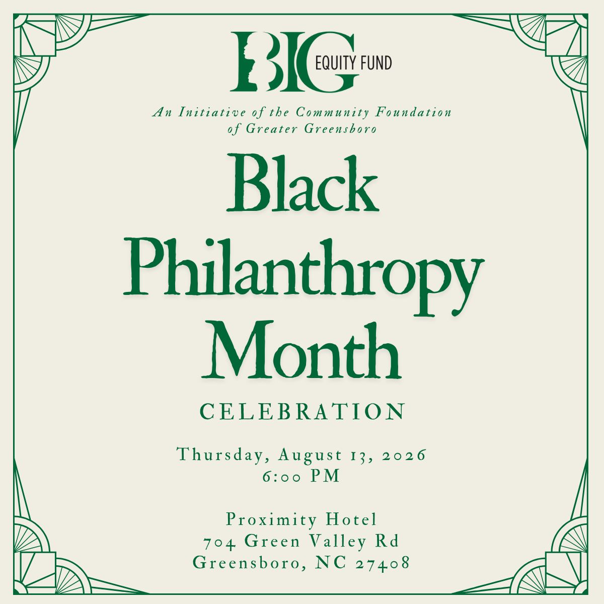 Black Philanthropy Month Celebration on Thursday, August 13, 2026 at 6PM